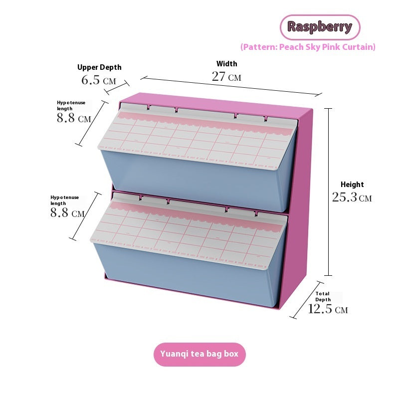 Dopamine Tea Bag Storage Box Desktop Finishing