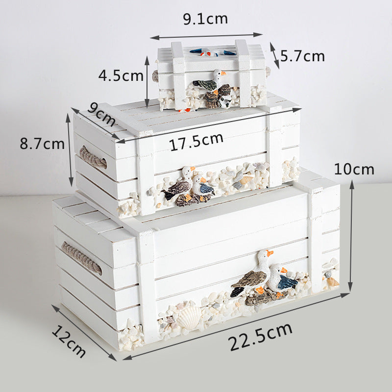 Storage Box Mediterranean Three-in-one Wooden