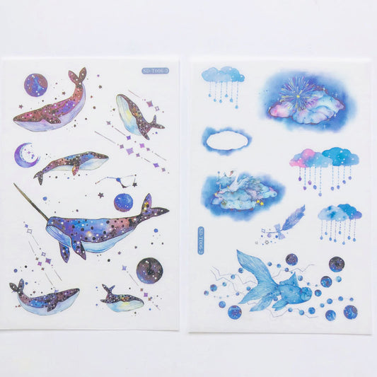 Hand account and paper sticker set