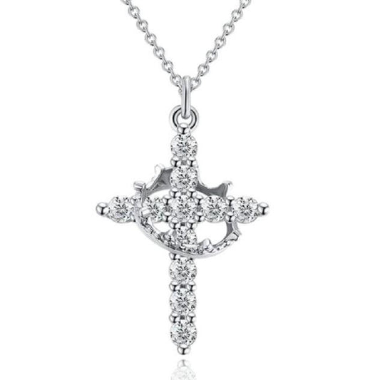 Christian Religious Symbola Drop Classic Crown & Cross Pendant Choker Easter Necklace For Women & Men & Girls Pretty Crown Cross Necklace For Daily Party Clothing Decor Trendy All-match & Exquisite Je