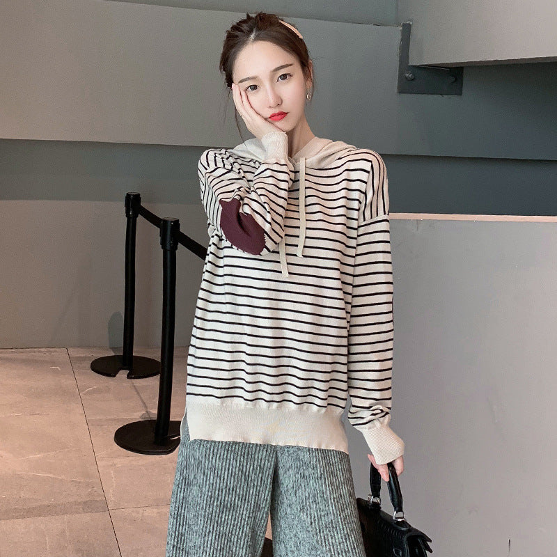 Nursing Clothing Out Two-piece Knitted Wide-leg Pants