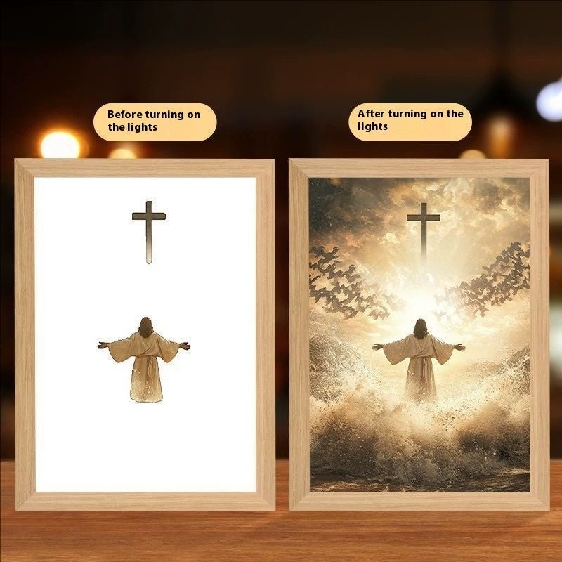 Cross Redemption Garden Sea Home Light Painting