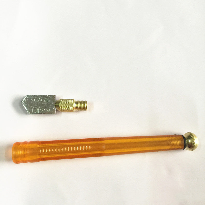 Cutting ceramic tiles with glass tools