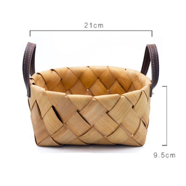 Household Hand-woven Wood Chip Storage Basket