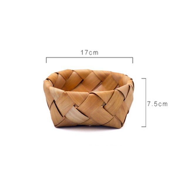 Household Hand-woven Wood Chip Storage Basket