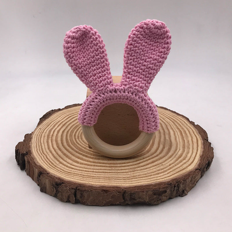 Baby Molars Teether Accessories Colorful Crochet Rabbit Ears Molars Bracelet Stall Toys