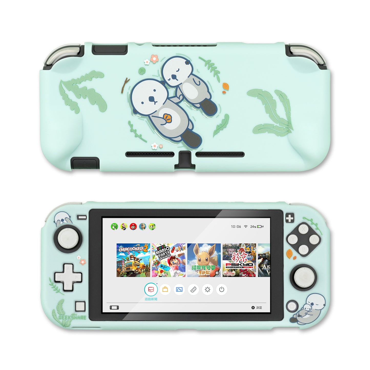 Sea Otter Switch Protective Shell PC Hard Cover Back Grip Housing NS Lite Controller Case Box For Nintendo Switch Accessories