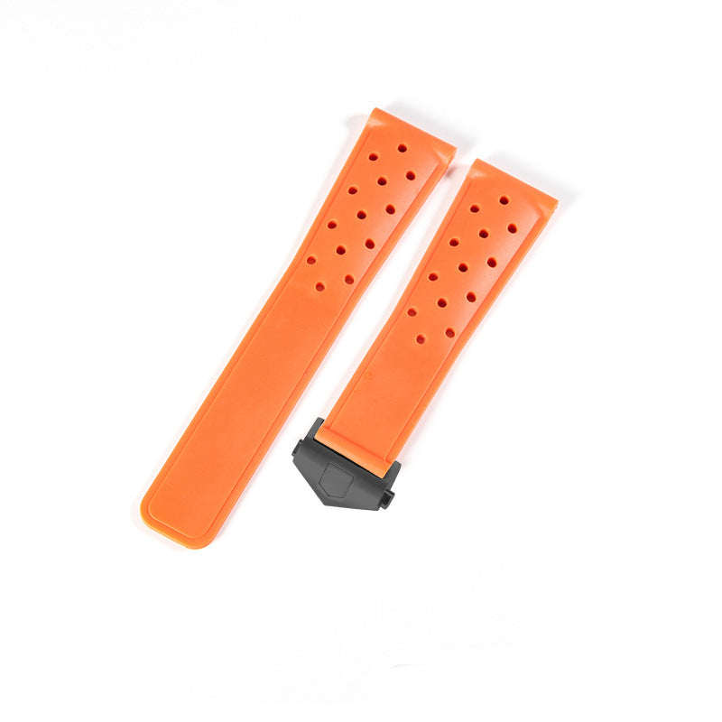 Racing Silicone Strap Folding Buckle Rubber Watch Chain