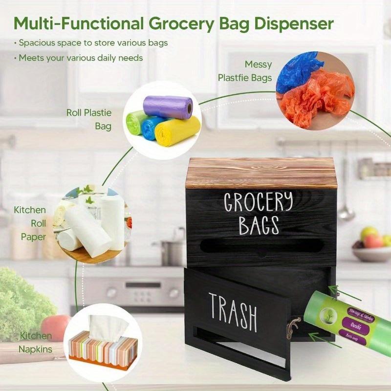 Wooden Garbage Bag Storage Box Two In One