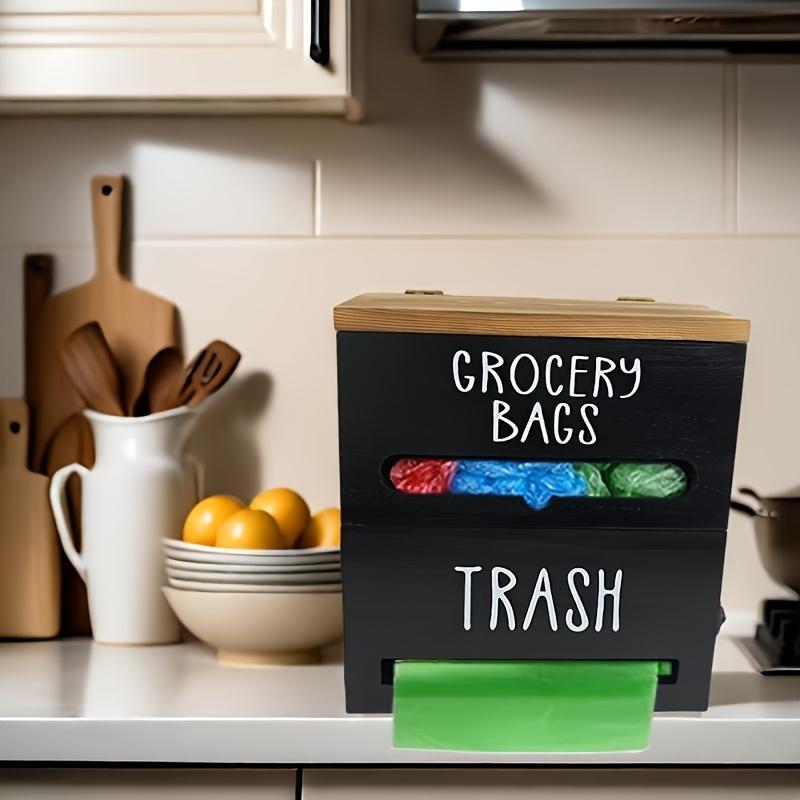 Wooden Garbage Bag Storage Box Two In One