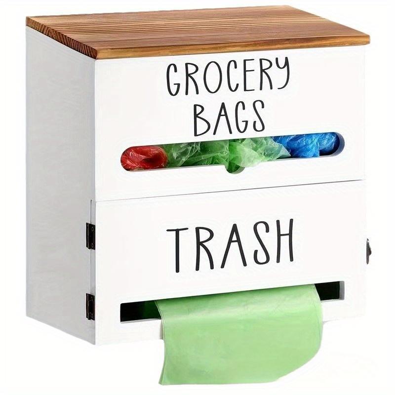 Wooden Garbage Bag Storage Box Two In One