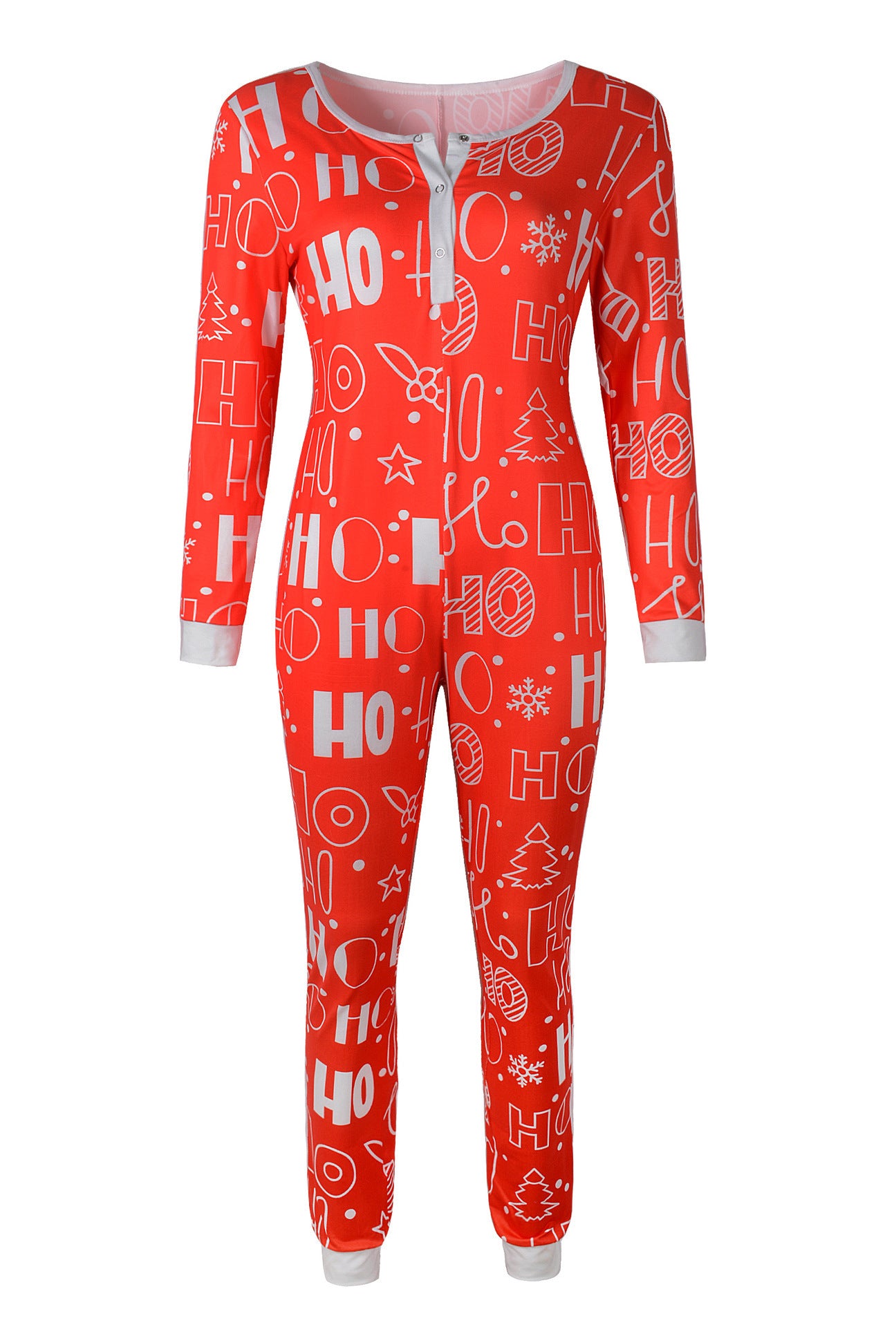 Christmas print long sleeve ladies home wear