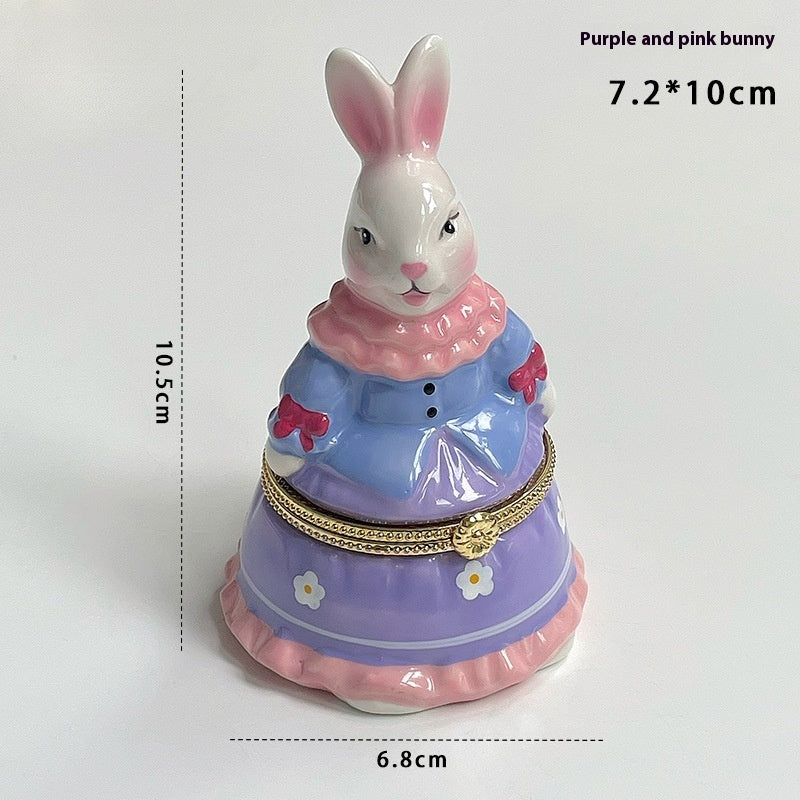 Vintage Cute Creative Ceramic Jewelry Storage Box