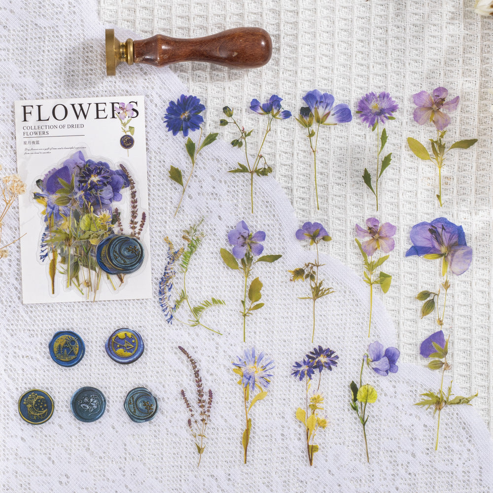 Fire Paint Creative Dried Flowers Journal Decoration Sticker Package