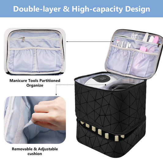 Portable Double-layer Waterproof Nail Polish Storage Bag