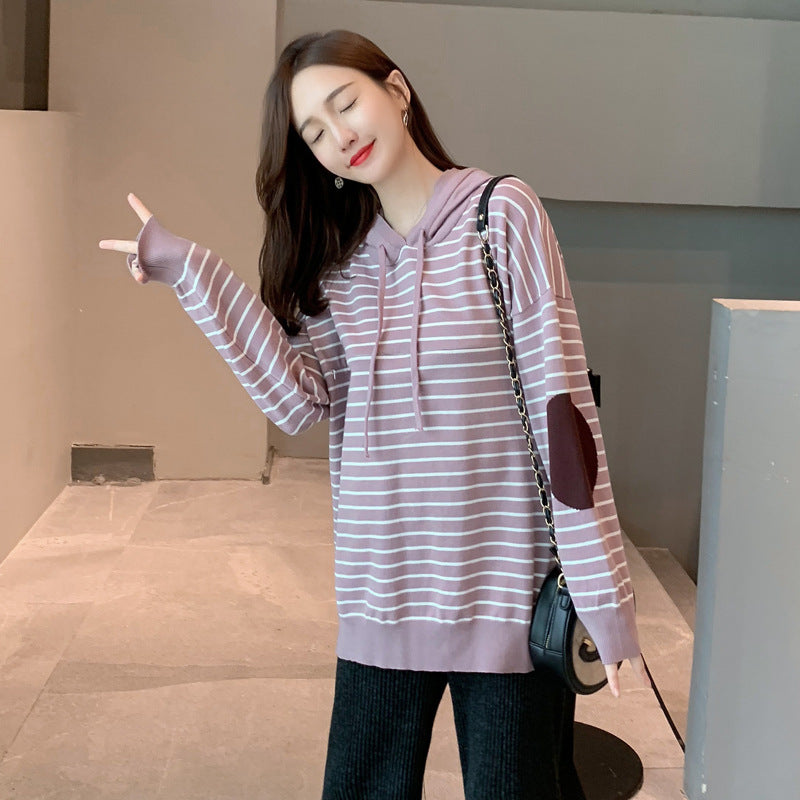 Nursing Clothing Out Two-piece Knitted Wide-leg Pants