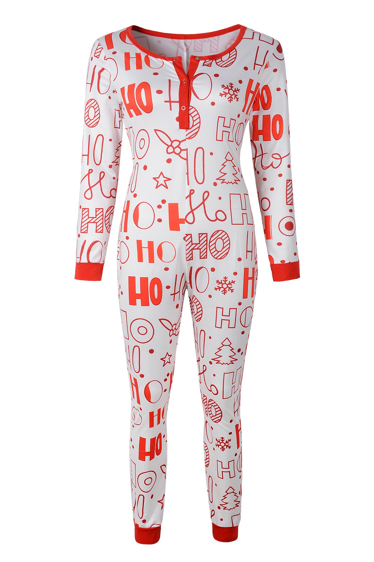 Christmas print long sleeve ladies home wear