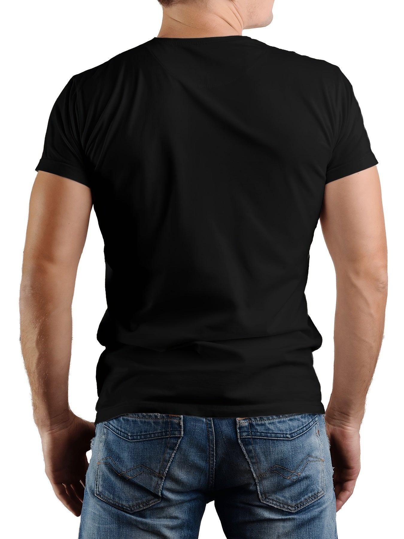 Men's Pattern Printed Short Sleeved T-shirt Top, Men's Clothing