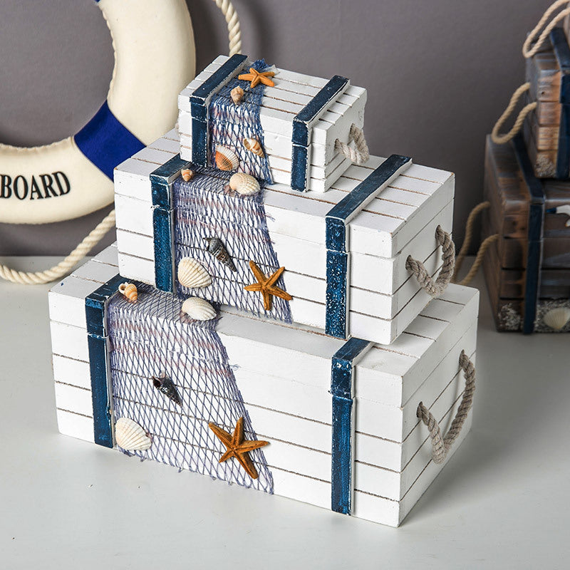 Storage Box Mediterranean Three-in-one Wooden