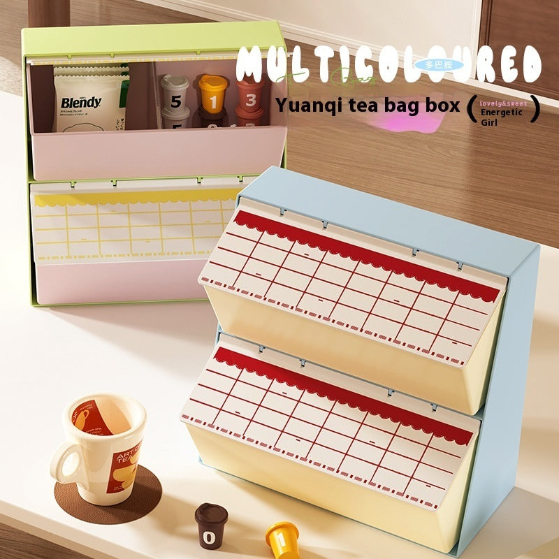 Dopamine Tea Bag Storage Box Desktop Finishing