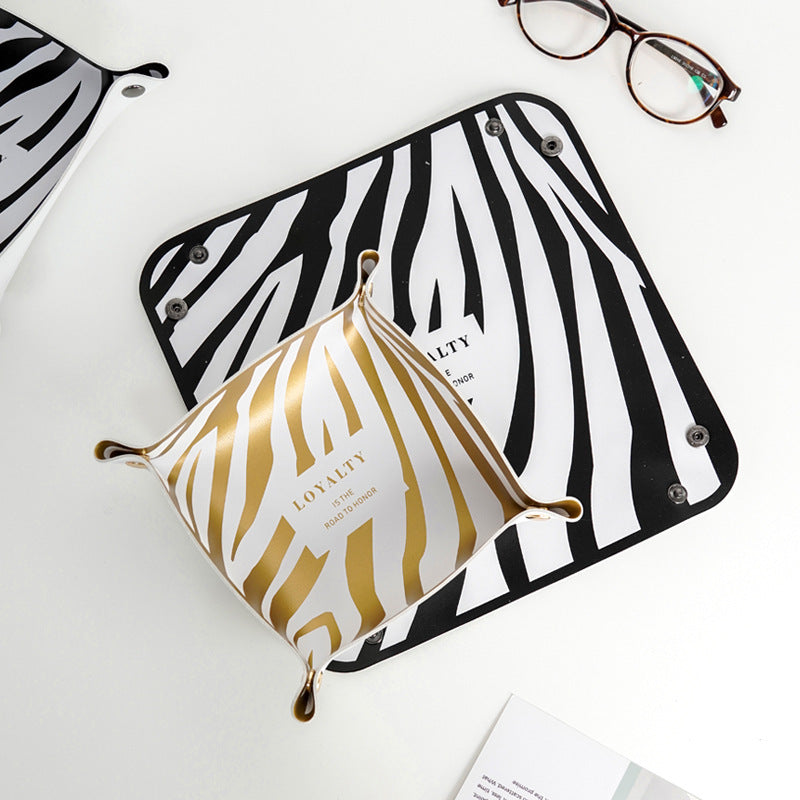 Leather Storage Tray Sundries Desktop Storage Cosmetic Storage Box Storage Box