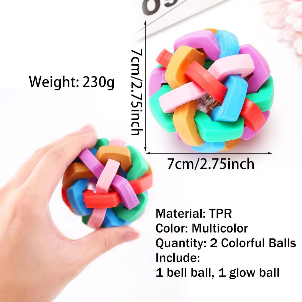 Light Up Dog Balls Sounds Bells Dog Ball Flashing Dog Chew Toys Jumping Interactive Play Balls Colorful Dog Ball For Cats Small Medium Large Dogs