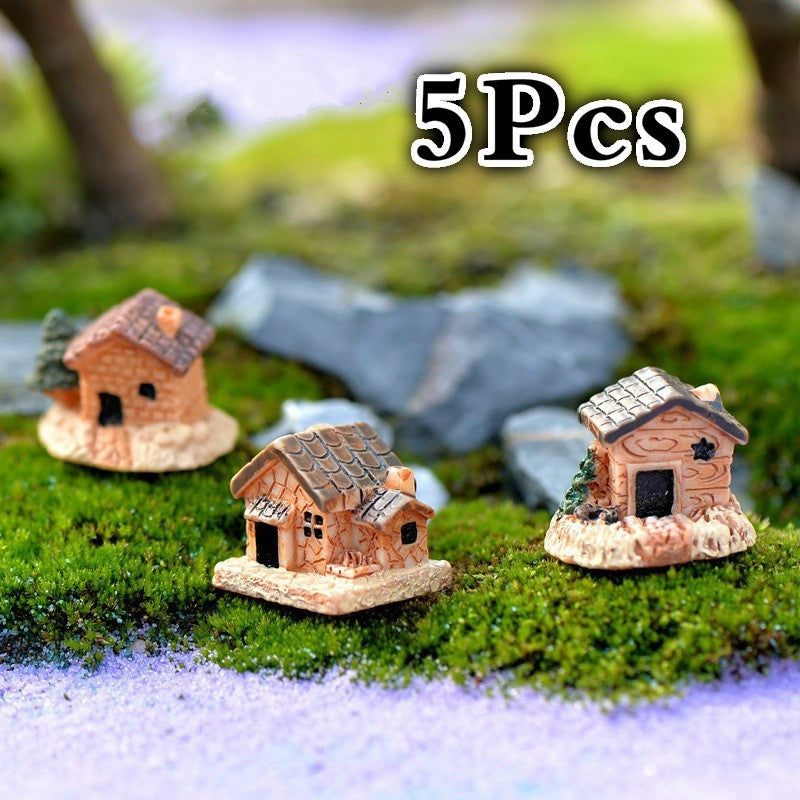 Mini Stone Doll House Resin Home Garden Decorations