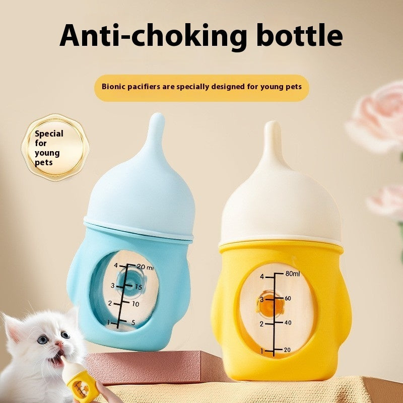 Kittens Nipple Puppy Choke Proof Bionic Silicone Feeding Pet Food Water Feeding Artifact