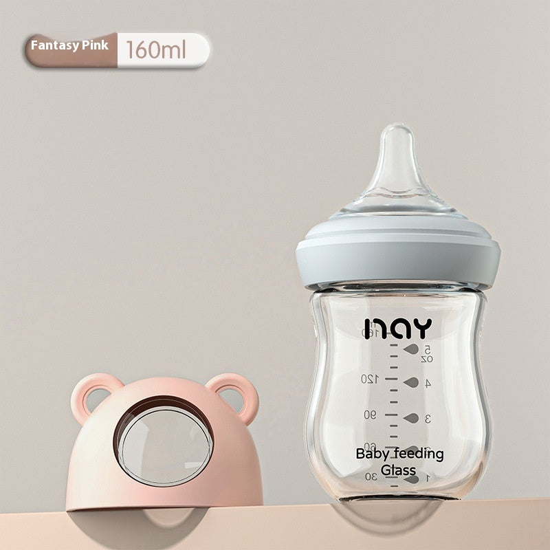 Fashion Newborn Infant Glass Feeding Bottle