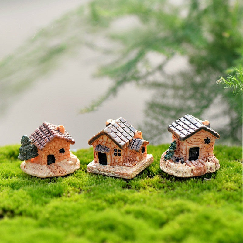 Mini Stone Doll House Resin Home Garden Decorations