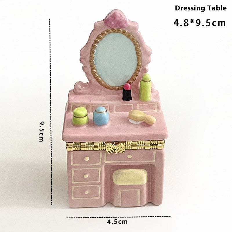 Vintage Cute Creative Ceramic Jewelry Storage Box