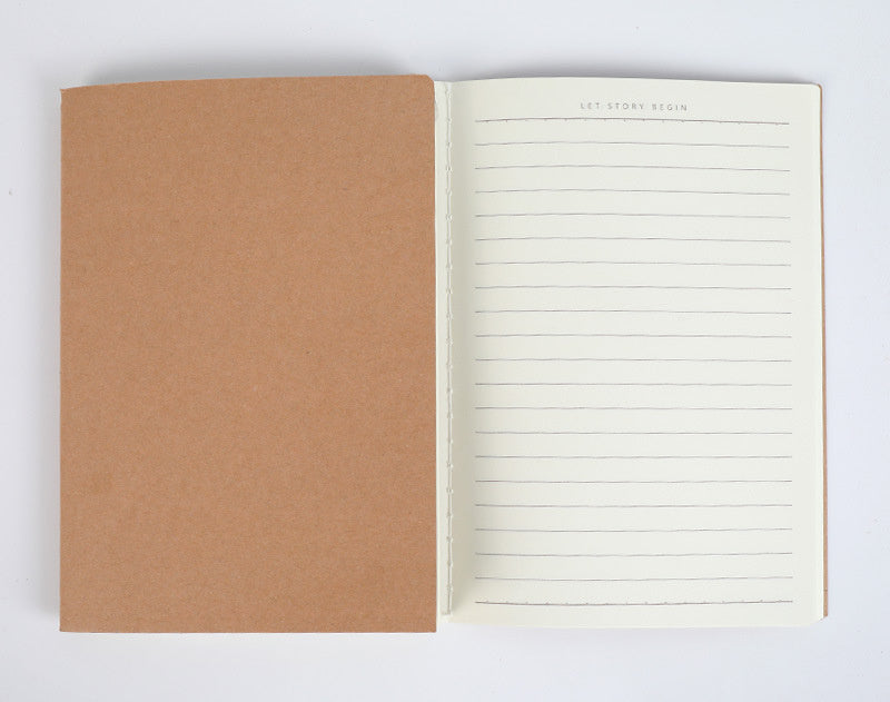 Leather Cover Thread Beige Eye Paper Soft Copy Notebook