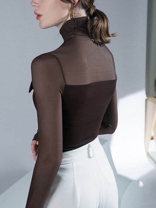 Ladies Design Sense Mesh Splicing Top Inner Wear