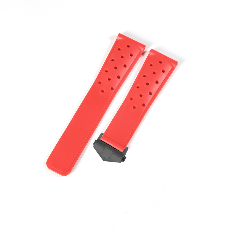 Racing Silicone Strap Folding Buckle Rubber Watch Chain