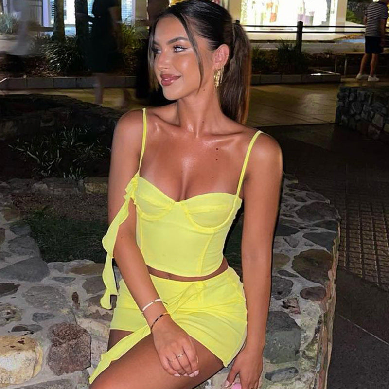 European And American Women's Clothing Solid Color Camisole Top