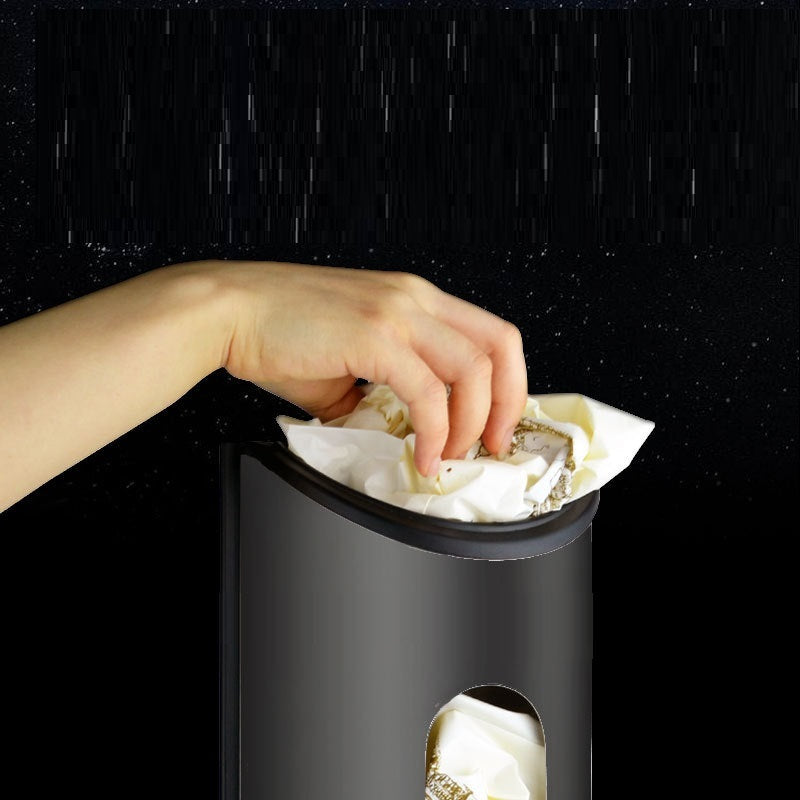 Black Stainless Steel Plastic Bag Storage Box