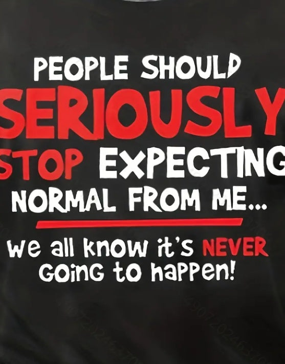 Interesting Slogan Pattern Printed Men's T-shirt, Graphic T-shirt Men's Summer Clothing, Men's Clothing