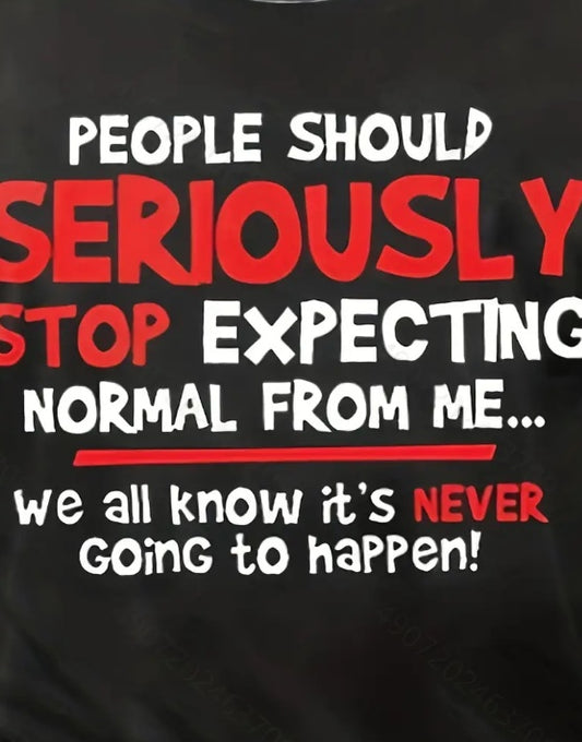 Interesting Slogan Pattern Printed Men's T-shirt, Graphic T-shirt Men's Summer Clothing, Men's Clothing