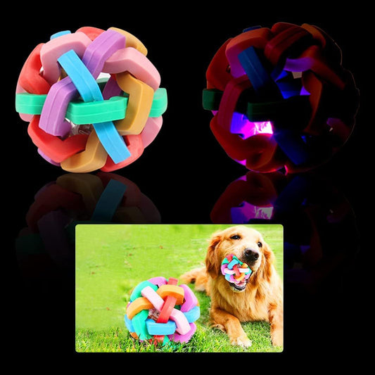 Light Up Dog Balls Sounds Bells Dog Ball Flashing Dog Chew Toys Jumping Interactive Play Balls Colorful Dog Ball For Cats Small Medium Large Dogs