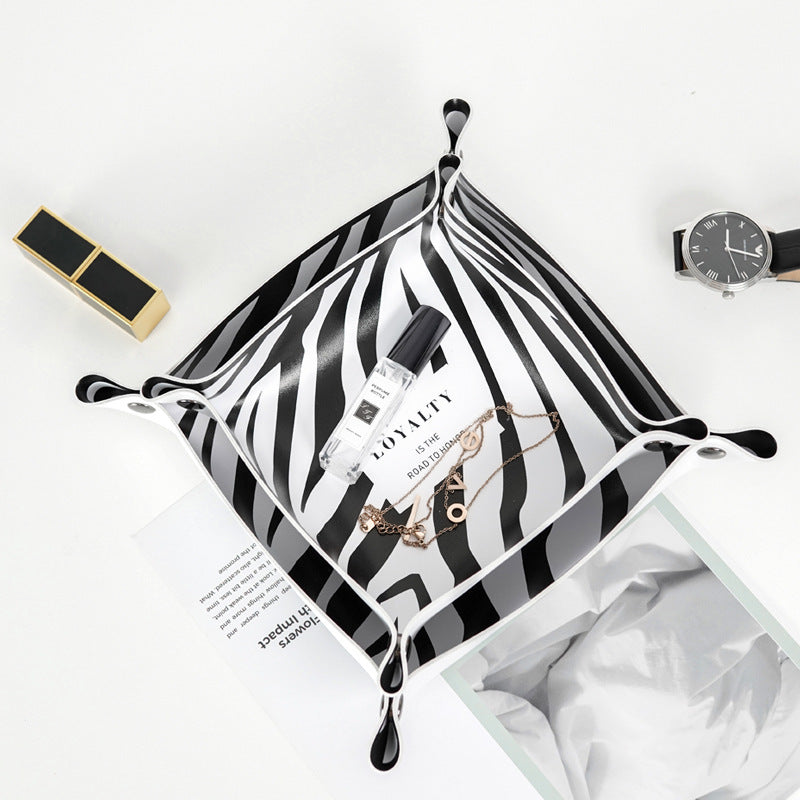 Leather Storage Tray Sundries Desktop Storage Cosmetic Storage Box Storage Box