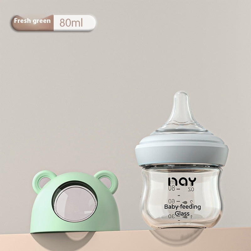 Fashion Newborn Infant Glass Feeding Bottle