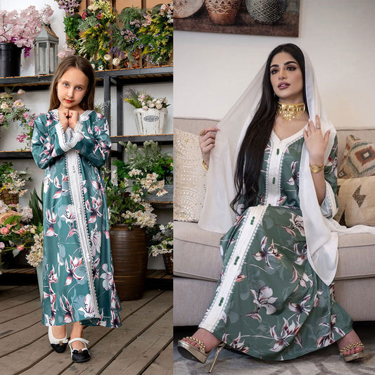 Autumn And Winter Clothing Green Ordinary Print Women's Dubai