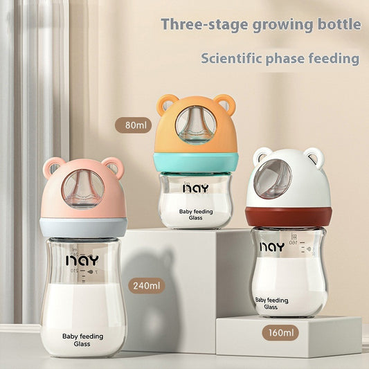 Fashion Newborn Infant Glass Feeding Bottle