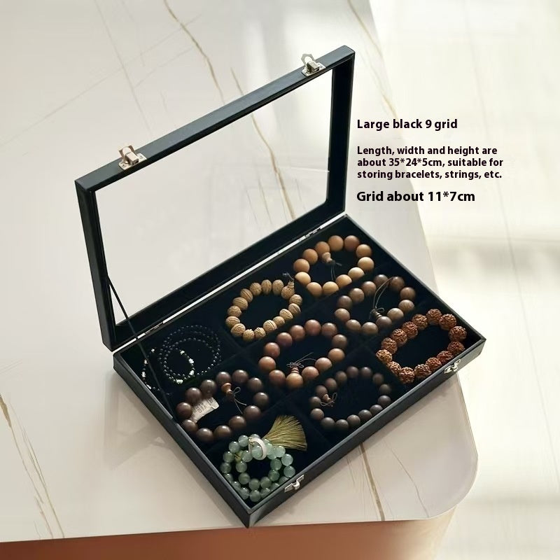 Black Jewelry Necklace Storage Display Box