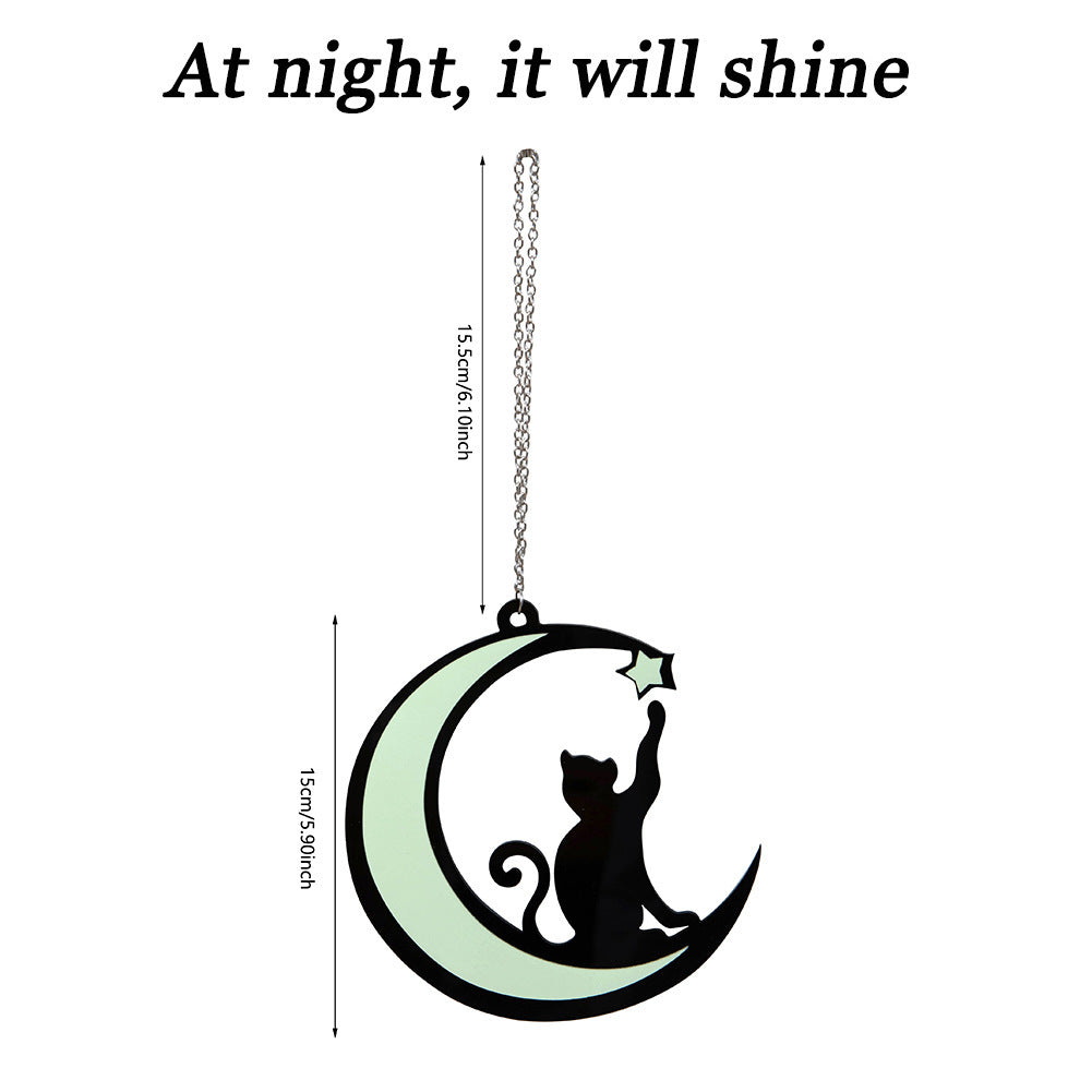 Black Cat Luminous Garden Home Hanging Wall Hanging Balcony Garden Window Cat Decorations
